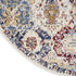 4' X 6' Navy Blue Damask Power Loom Distressed Area Rug
